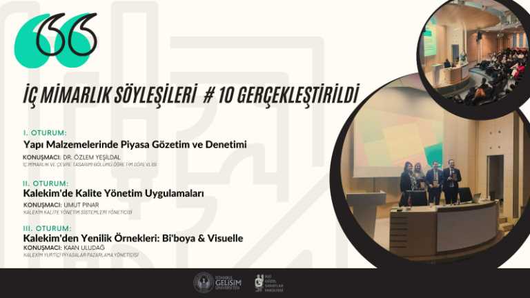 İç Mimarlık Söyleşilerinin Onuncusu Öğr. Gör. Dr. Özlem Yeşildal, Umut Pınar ve Kaan Uludağ’ın Katılımıyla Gerçekleşti