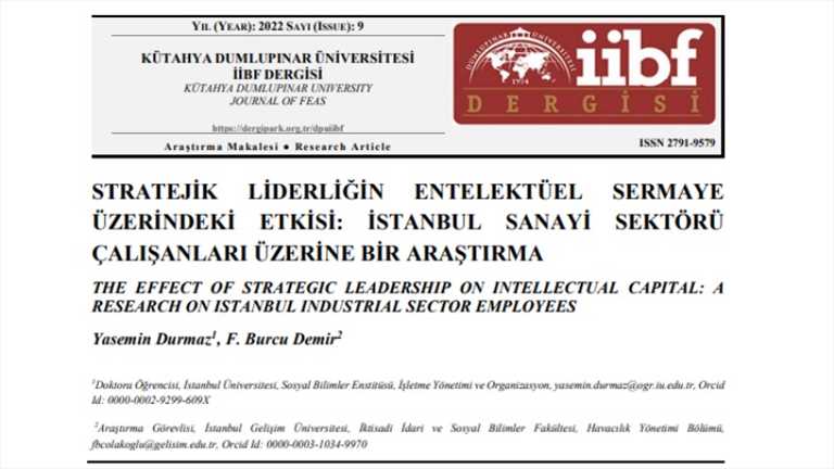 Research Assistant F. Burcu Demir's Article Has Been Published