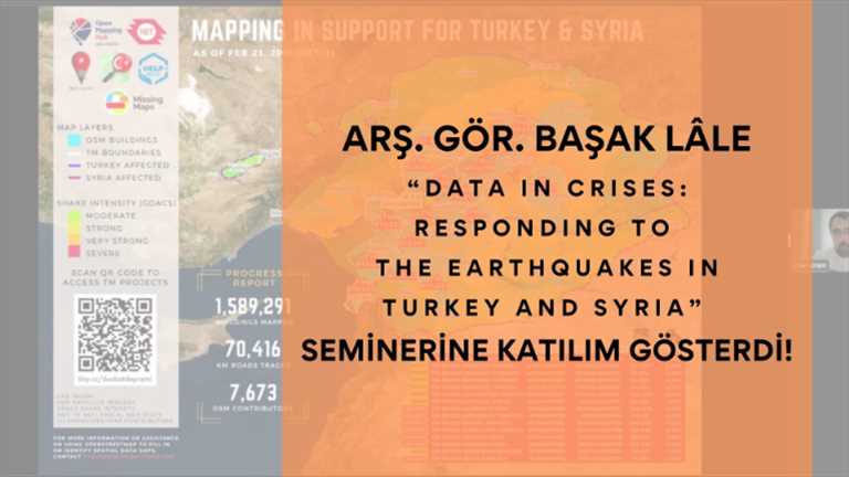 Arş. Gör. Başak Lale “Data in Crises: Responding to the Earthquakes in Turkey and Syria”  Seminerine Katılım Gösterdi!