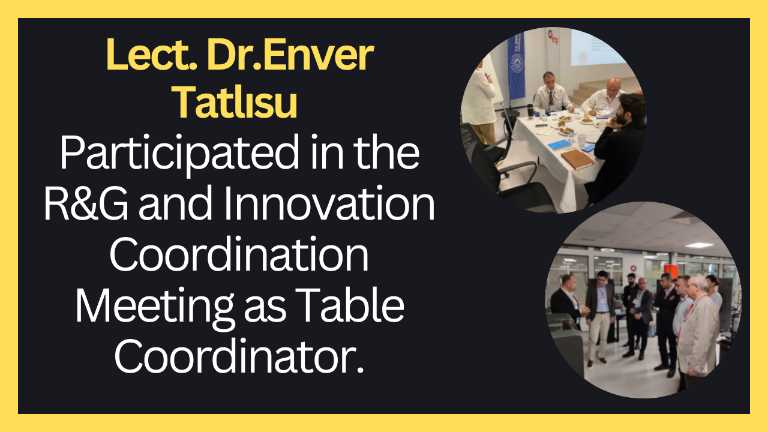 Lect. Dr. Enver Tatlısu Participated in the R&G and Innovation Coordination Meeting as Table Coordinator