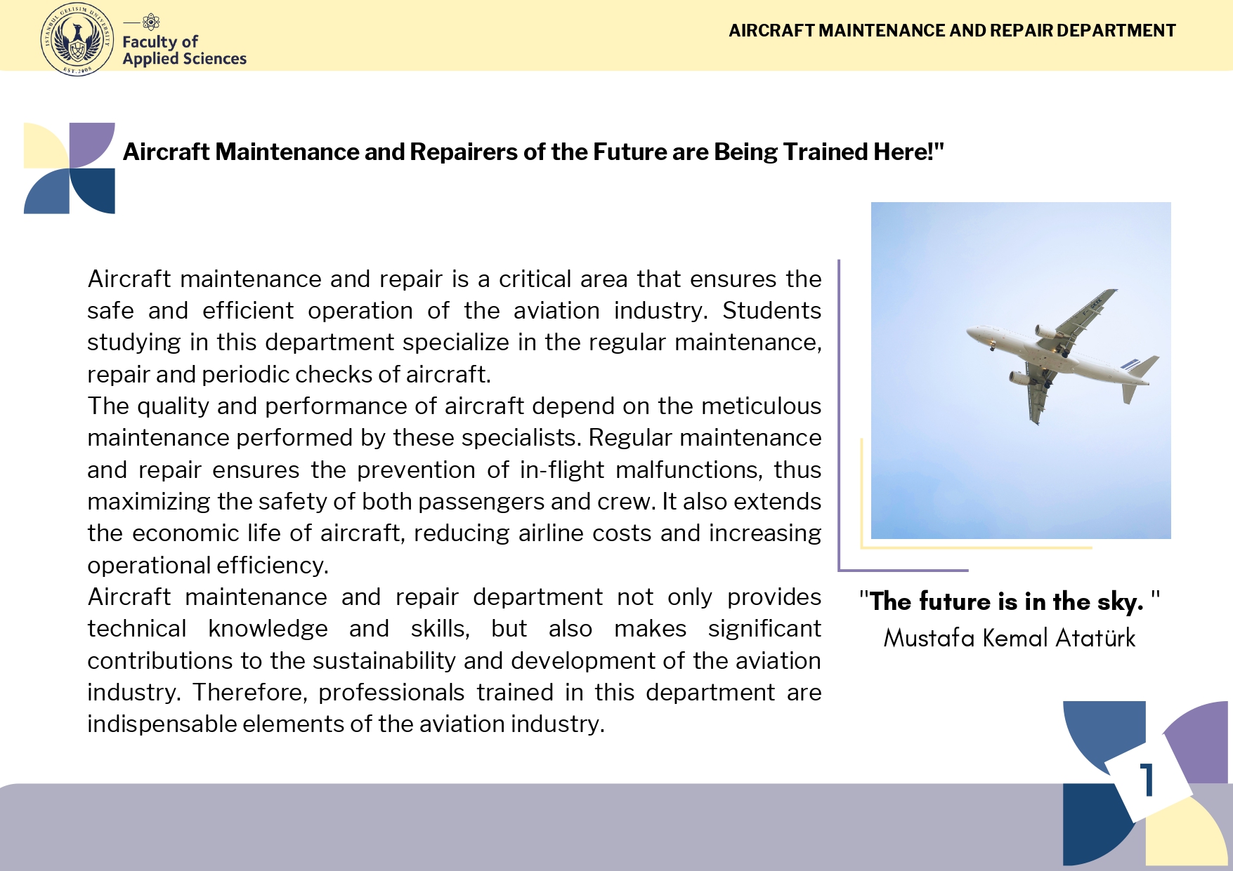 Aircraft Maintenance and Repair Department Brochure