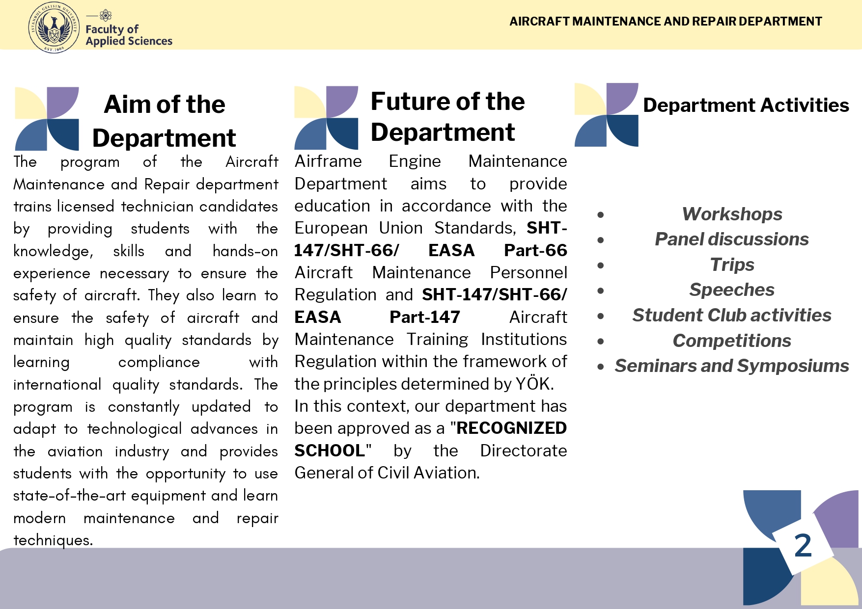 Aircraft Maintenance and Repair Department Brochure