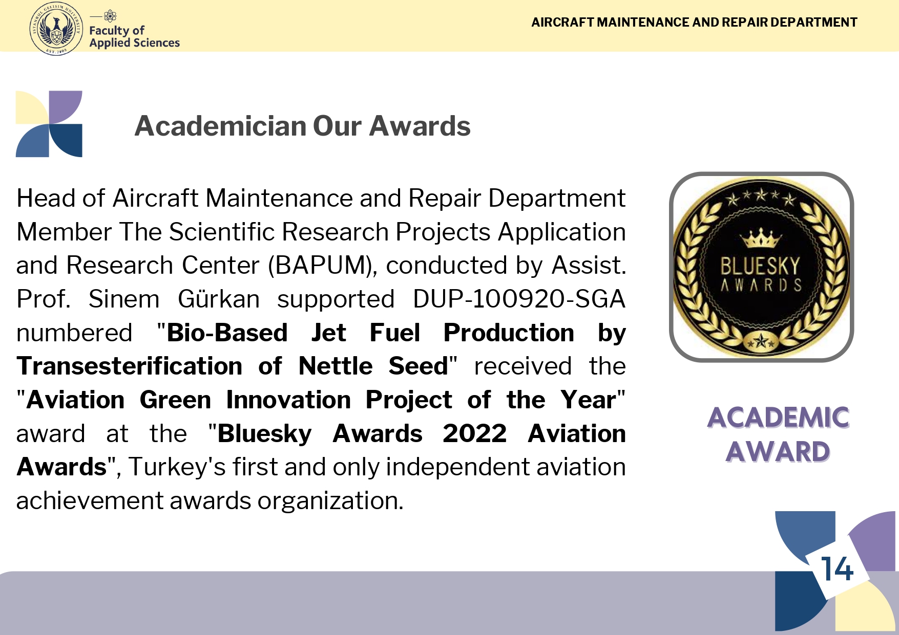 Aircraft Maintenance and Repair Department Brochure