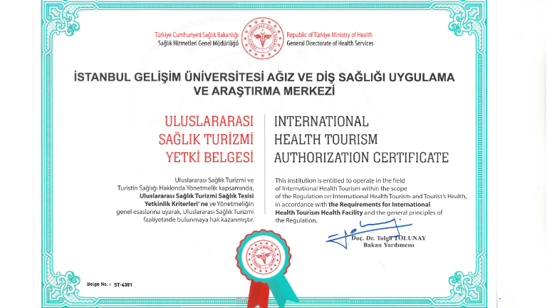 IGU Oral and Dental Health Application and Research Center (ADSUAM) is entitled to receive "Health Tourism Authorization Certificate" 