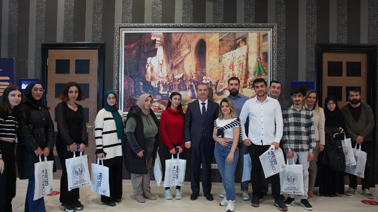 Reward to students from Rector Prof. Dr. Bahri Şahin at the 60th Library Week!