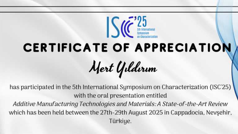 Asst. Prof. Mert Yildirim attended the 5th International Characterization Symposium (ISC’25)