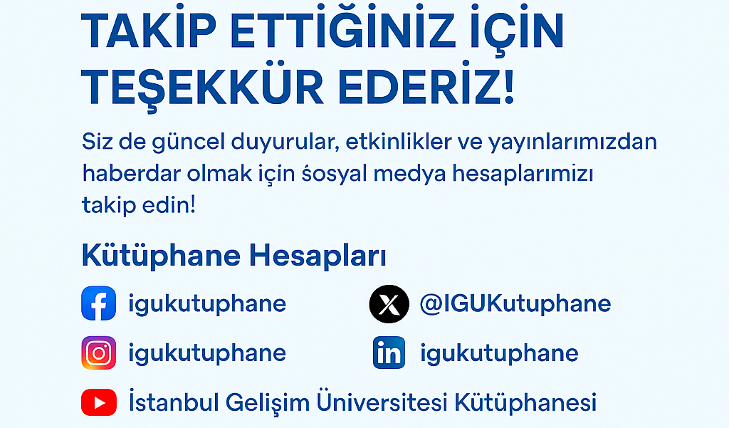 İGÜ Kutuphane sosyal medya