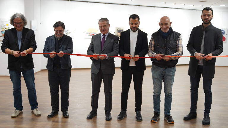 The works of famous Cartoonists Erdoğan Karayel and Hicabi Demirci were exhibited at IGU!