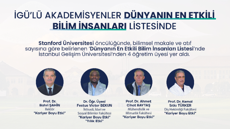 İstanbul Gelişim Üniversitesi Akademisyenleri “Dünyanın En Etkili Bilim İnsanları” Listesinde