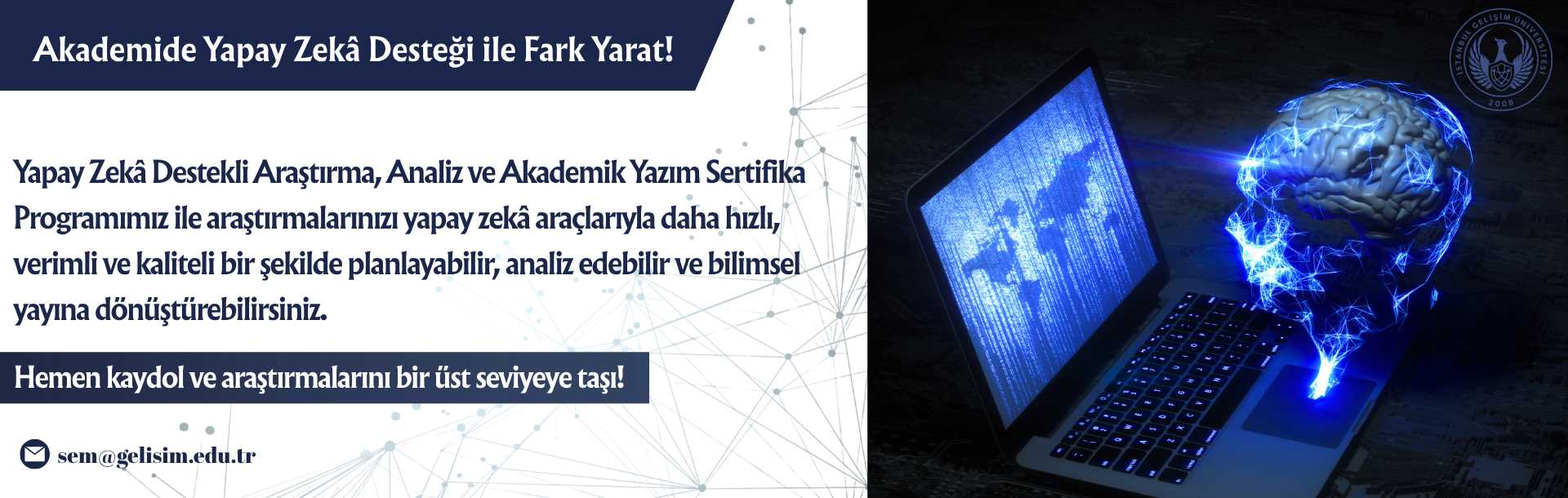 Yapay zekâ destekli araştırma ve akademik yazım sertifika programı