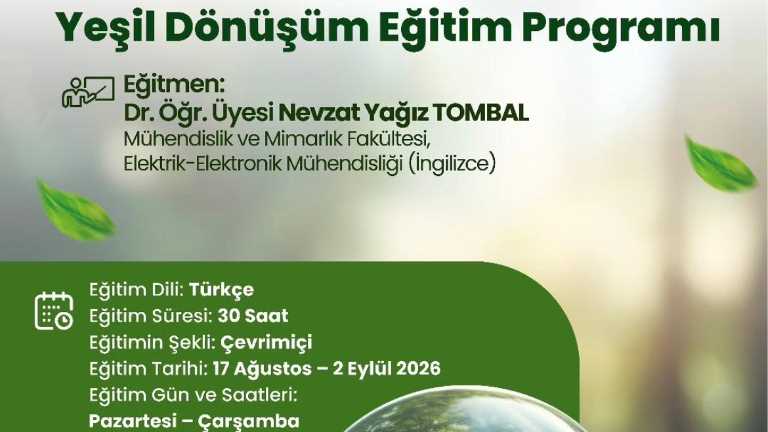 Bölüm Başkanımız Dr. Öğr. Üyesi Nevzat Yağız Tombal, SEM Kapsamında Eğitim Verecek