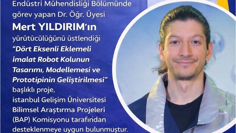 Dr. Öğr. Üyesi Mert YILDIRIM’ın BAP Projesi Kabul Edildi
