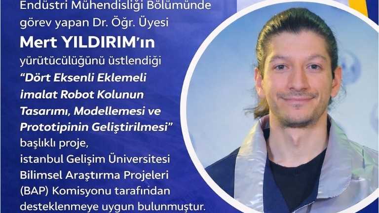 Dr. Öğr. Üyesi Mert YILDIRIM’ın BAP Projesi Kabul Edildi 