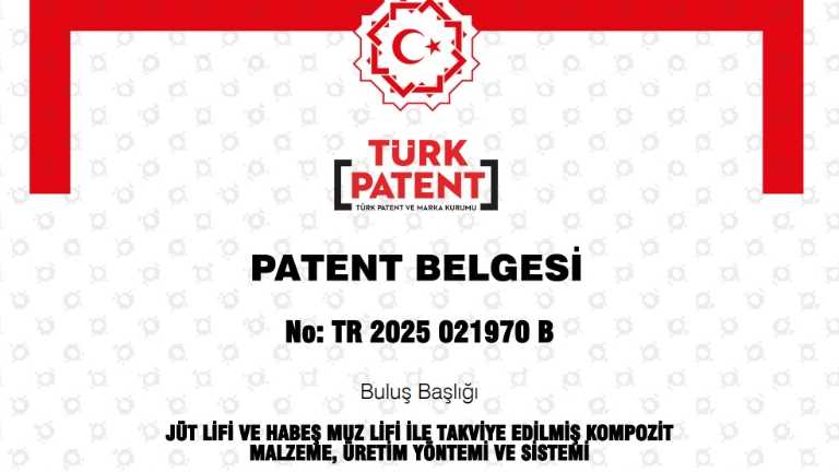 The Patent of Asst. Prof. Mert Yildirim Has Been Registered by TURKPATENT