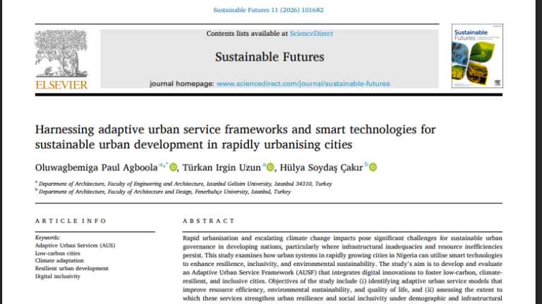 Dr. Öğretim Üyesi Oluwagbemiga Paul Agboola ve Doç. Dr. Türkan Irgin Uzun'un makalesi yayımlandı.
