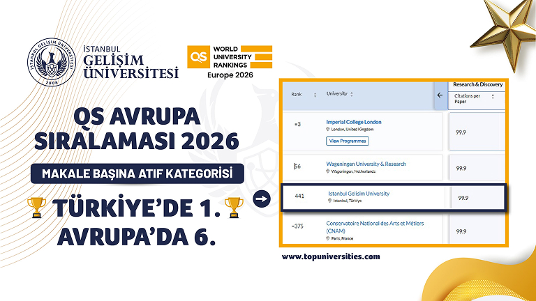 İstanbul Gelişim Üniversitesi, Akademik Kalitede Avrupa’nın Zirvesinde: Makale Başına Atıf Sayısında Tam Puanla Avrupa 6’ncısı