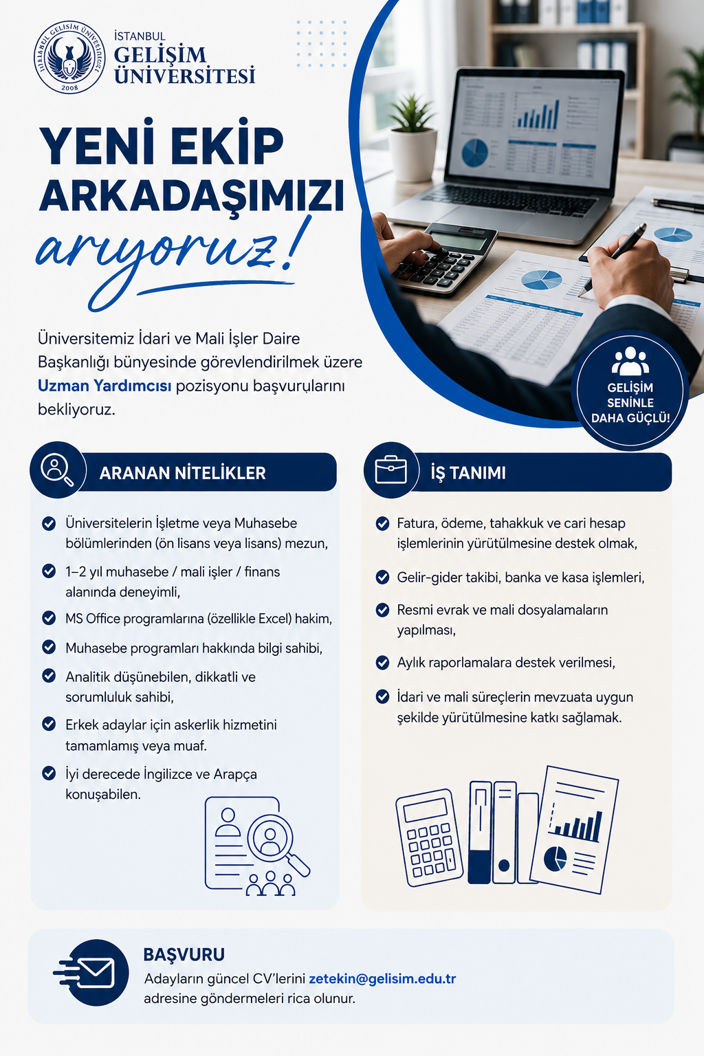 İdari ve Mali İşler Daire Başkanlığı – Uzman Yardımcısı Arıyoruz!