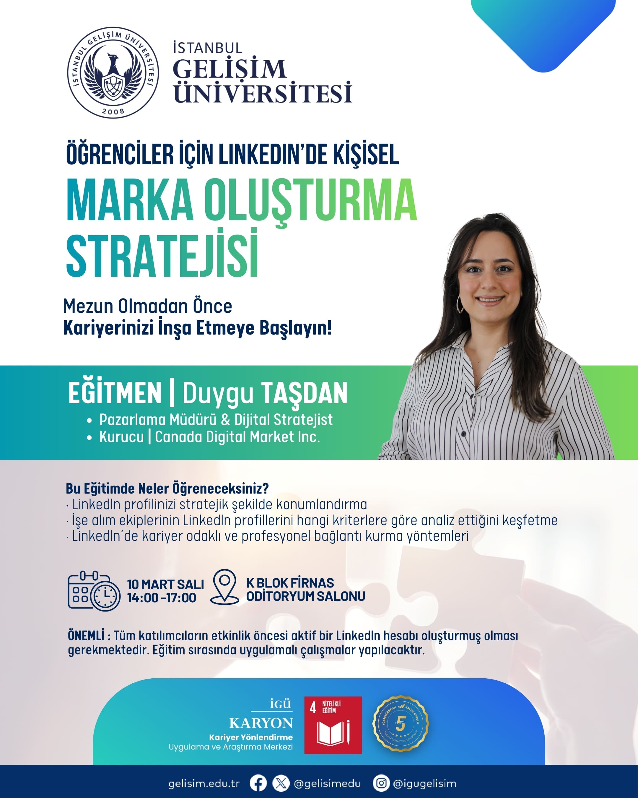 Öğrenciler için LinkedIn’de Kişisel Marka Oluşturma Stratejisi Eğitimi