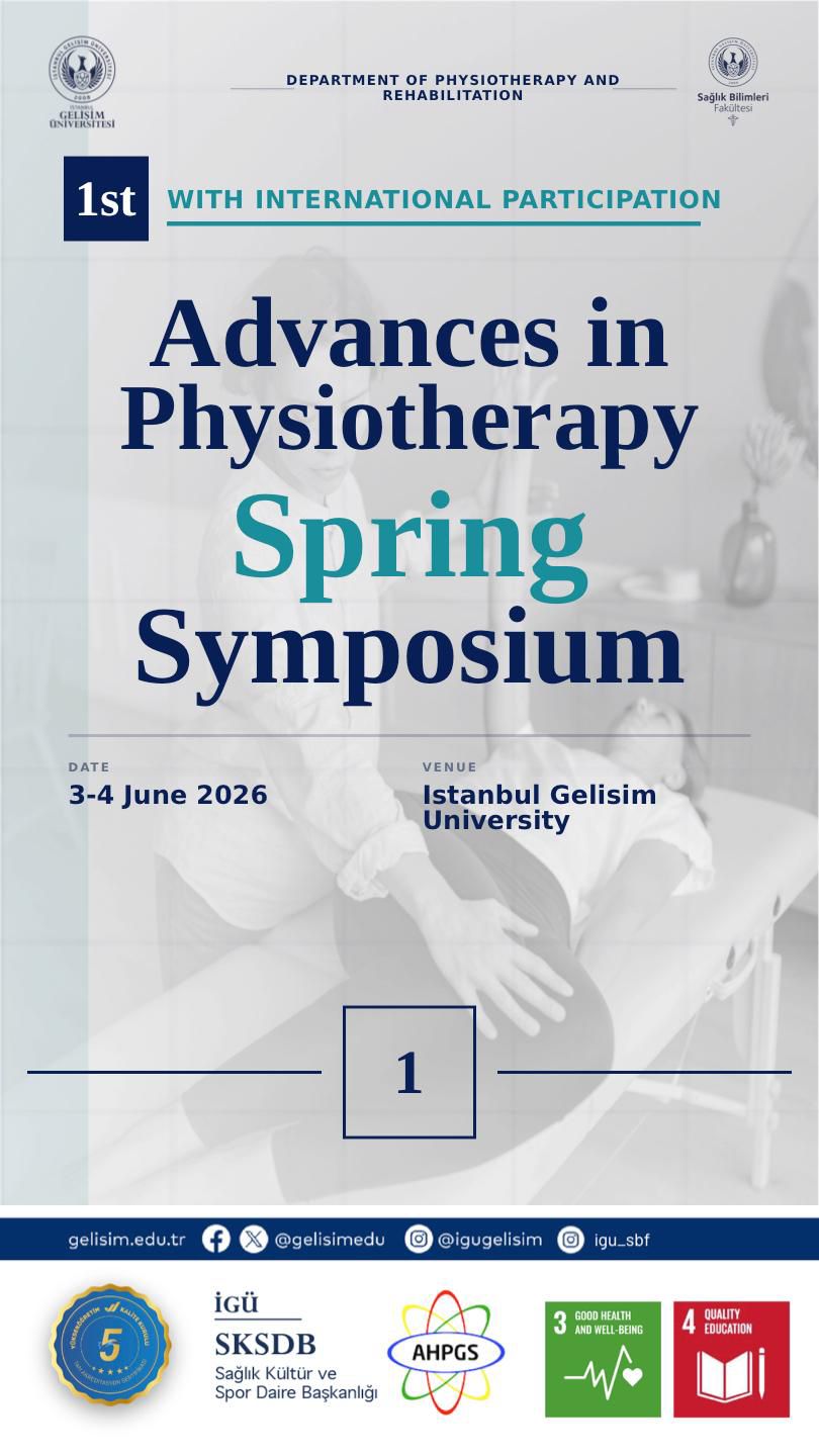 Poster of the I. International Participatory Spring Symposium on Advances in Physiotherapy and Rehabilitation
