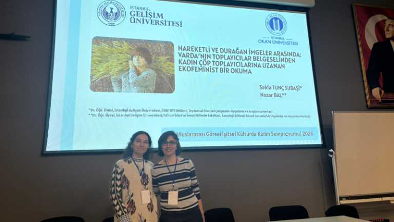 Asst. Prof. Dr. Selda Tunç Subaşı and Asst. Prof. Dr. Nazar Bal presenting their paper at the 3rd International Symposium on Women in Audio-Visual Culture.