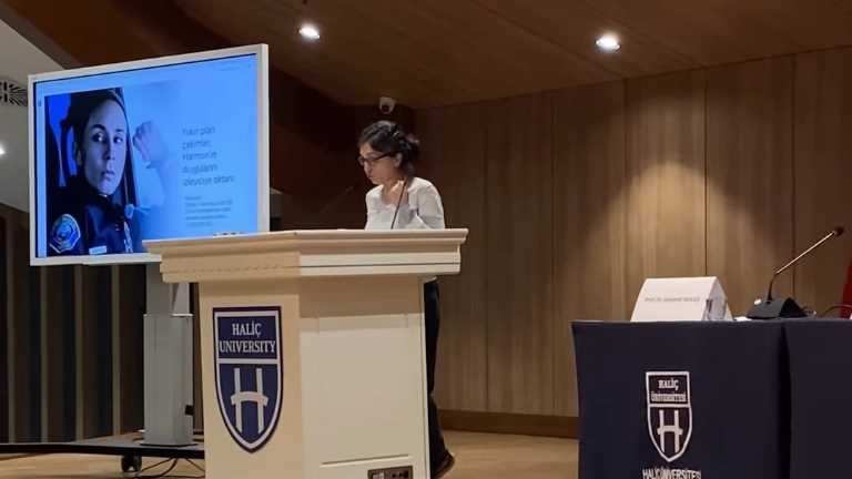 Assistant Professor and Director of the Center for Gender Studies, Selda Tunç Subaşı, presenting her study at the 2nd Interdisciplinary Women’s Studies Symposium at Haliç University.